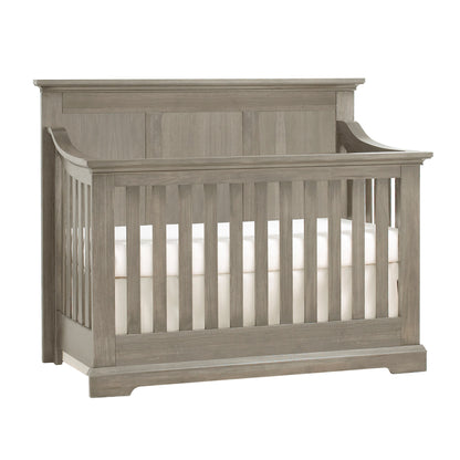 Ash Gray Solid and Manufactured Wood Standard Four In One Convertible Crib