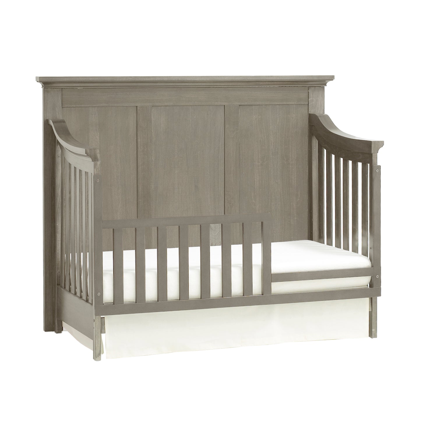 Ash Gray Solid and Manufactured Wood Standard Four In One Convertible Crib