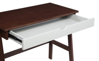 36" Brown and White Writing Desk