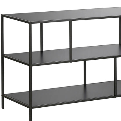 70" Black Metal Open shelving TV Stand