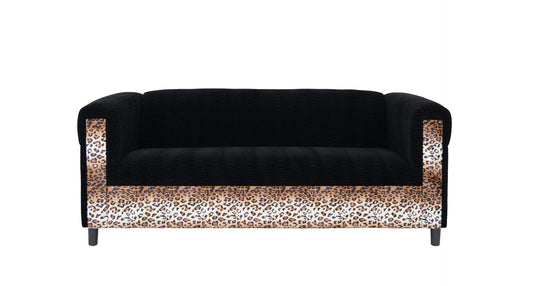 72" Black Velvet Sofa