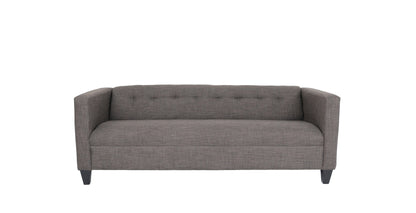 80" Charcoal Polyester Sofa With Black Legs