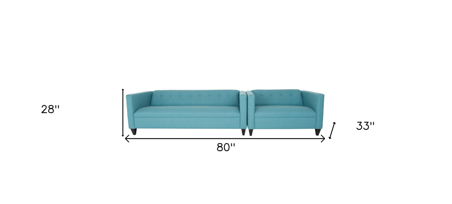 Two Piece Teal Blue Polyester Blend Seating Set