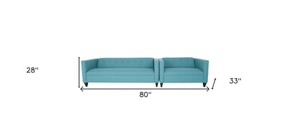 Two Piece Teal Blue Polyester Blend Seating Set