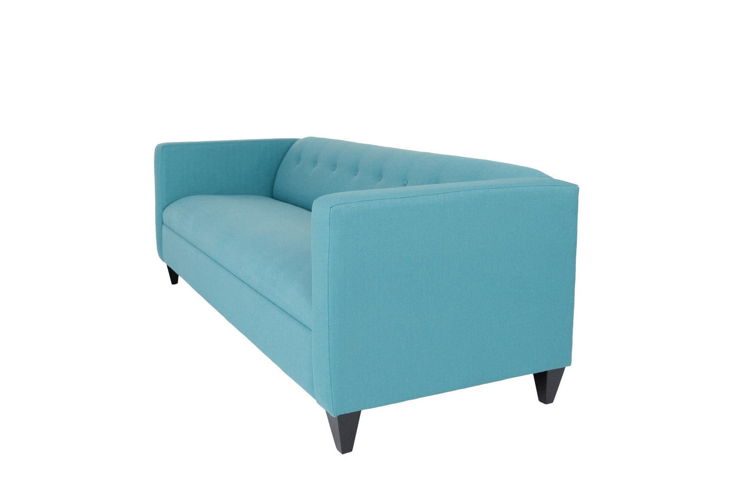 80" Teal Blue Polyester Sofa With Black Legs