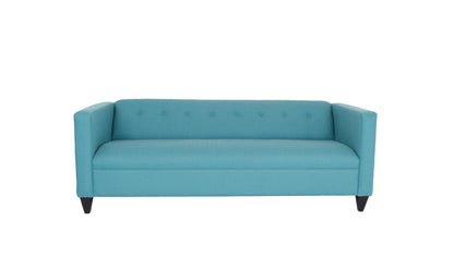 80" Teal Blue Polyester Sofa With Black Legs