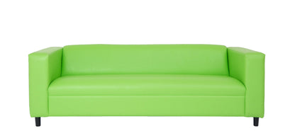 84" Green Faux Leather Sofa With Black Legs