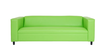 84" Green Faux Leather Sofa With Black Legs