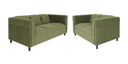 Two Piece Green Five Person Seating Set