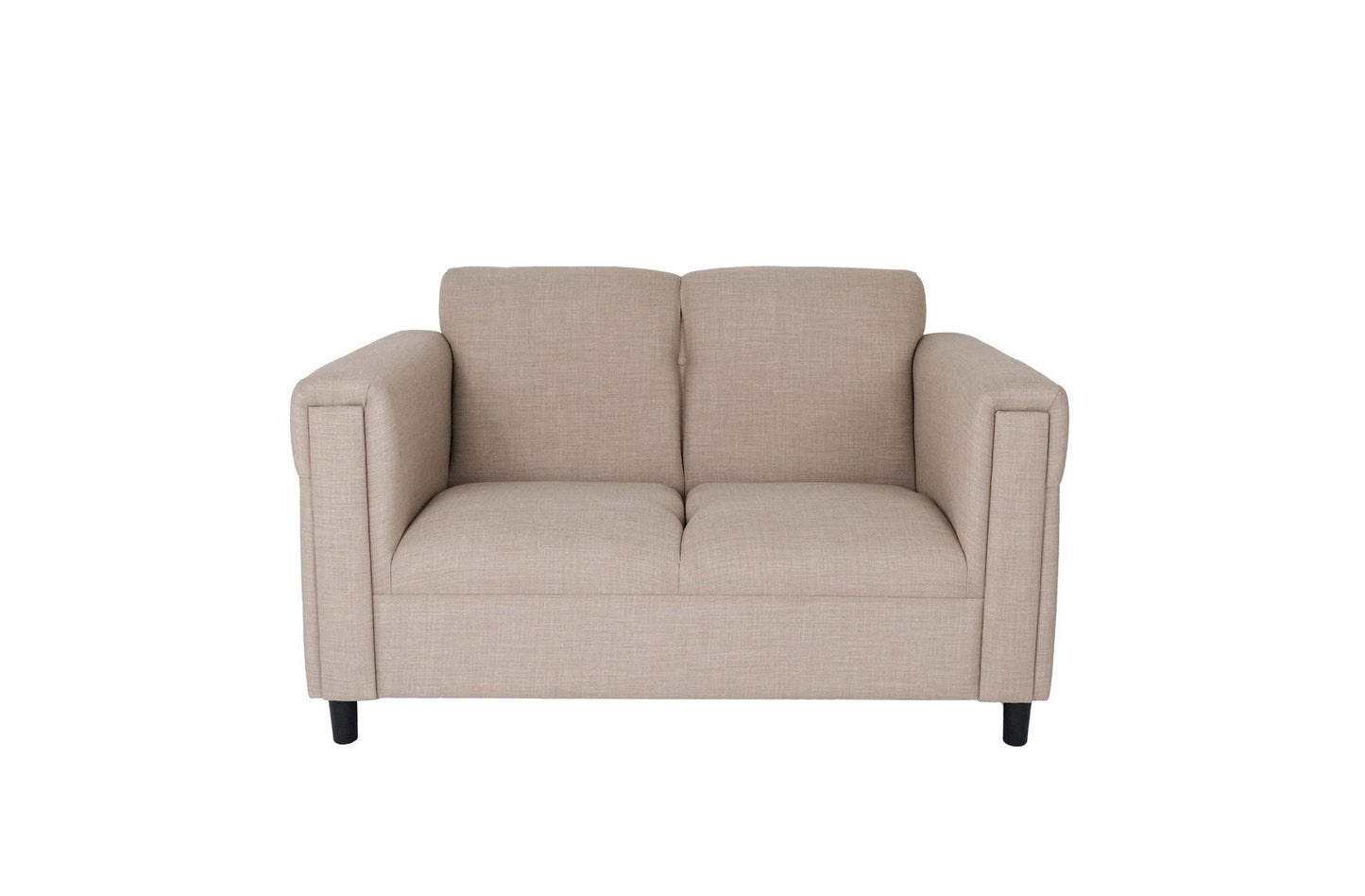 54" Deep Taupe And Black Loveseat