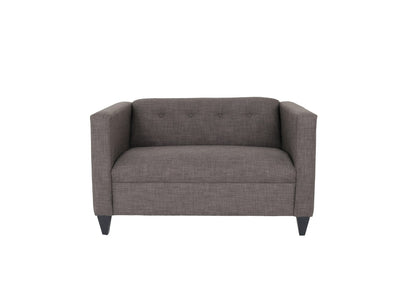 50" Charcoal And Dark Brown Loveseat