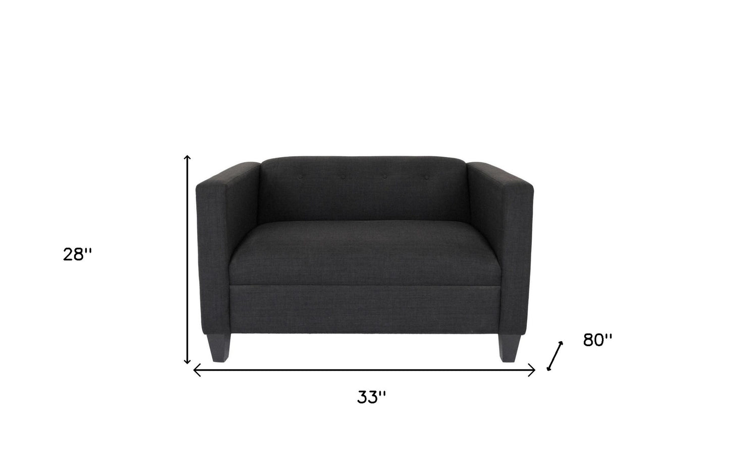 80" Black And Dark Brown Loveseat