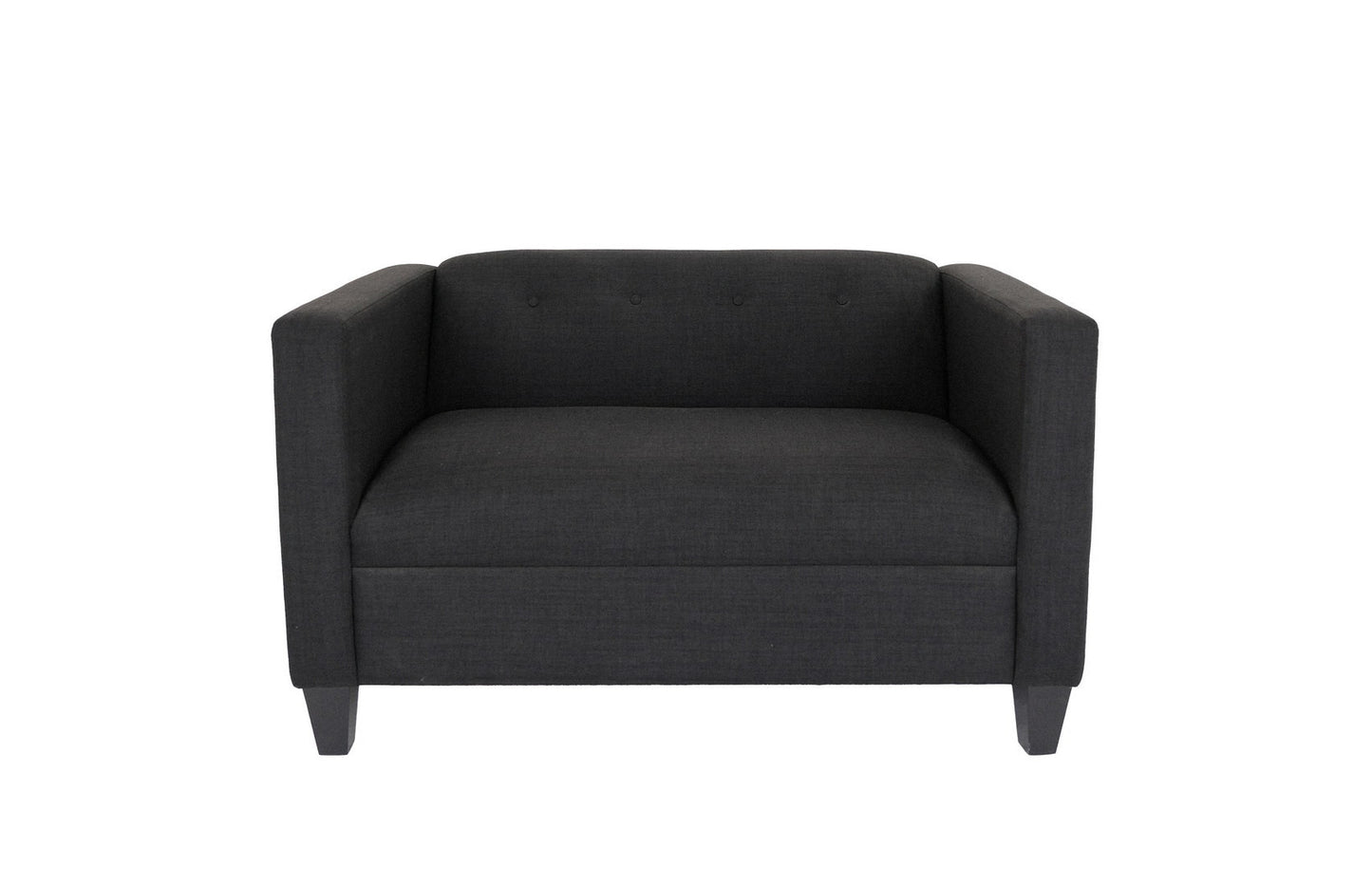 80" Black And Dark Brown Loveseat