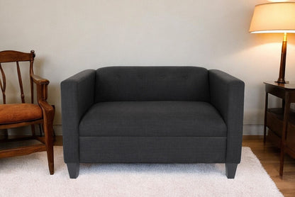 80" Black And Dark Brown Loveseat