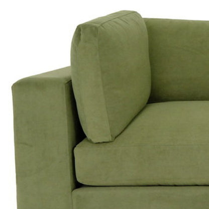 84" Forest Green And Dark Brown Loveseat