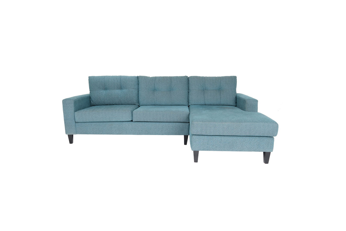 Blue Polyester Blend L Shaped Two Piece Sofa and Chaise Sectional