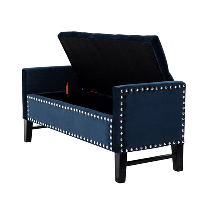 50" Espresso Upholstered PU Leather Bench with Flip top