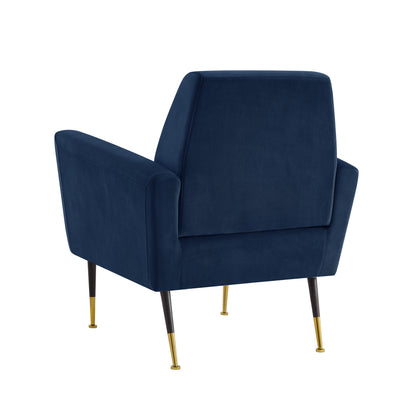 32" Gray And Gold Velvet Arm Chair