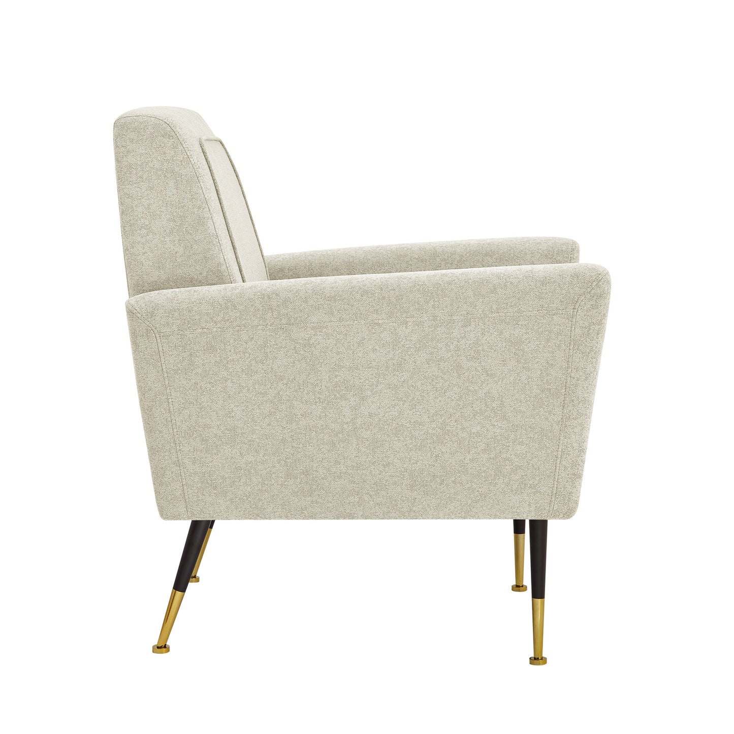 32" Gray And Gold Velvet Arm Chair