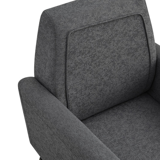 32" Gray And Black And Gold Velvet Arm Chair