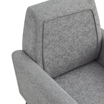 32" Gray And Black And Gold Velvet Arm Chair