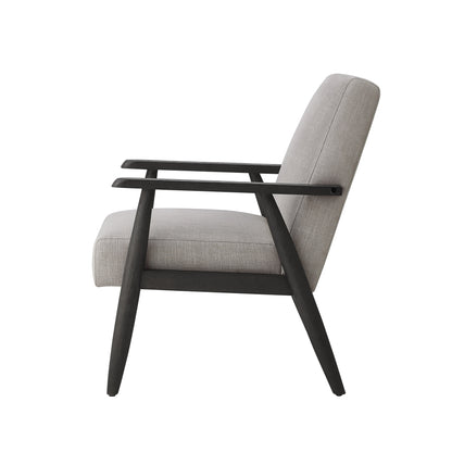 30" Gray And Black Linen Arm Chair