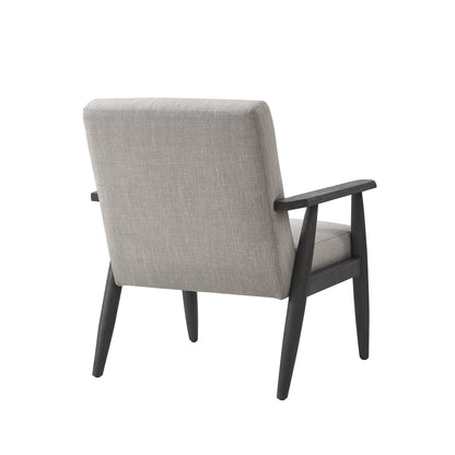 30" Gray And Black Linen Arm Chair