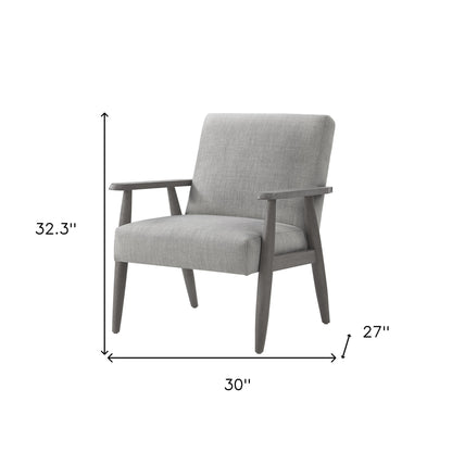 30" Gray And Black Linen Arm Chair