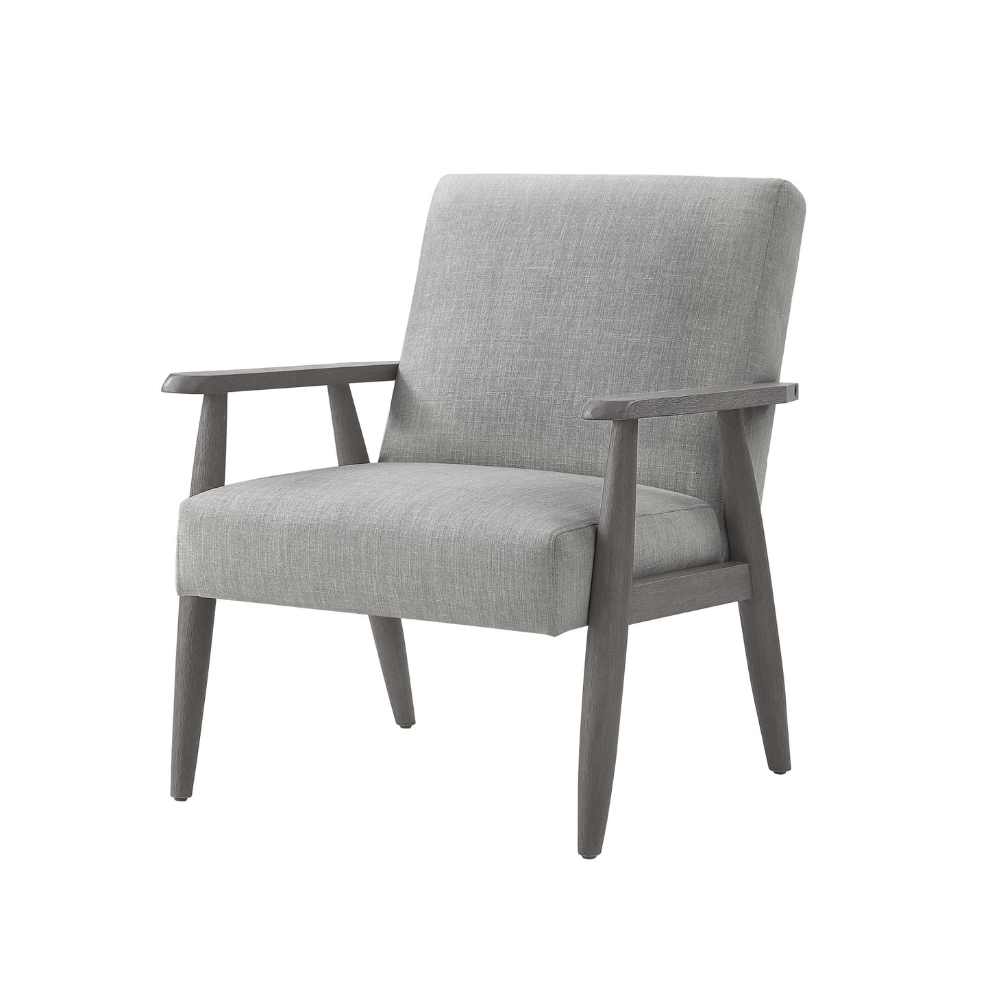 30" Gray And Black Linen Arm Chair