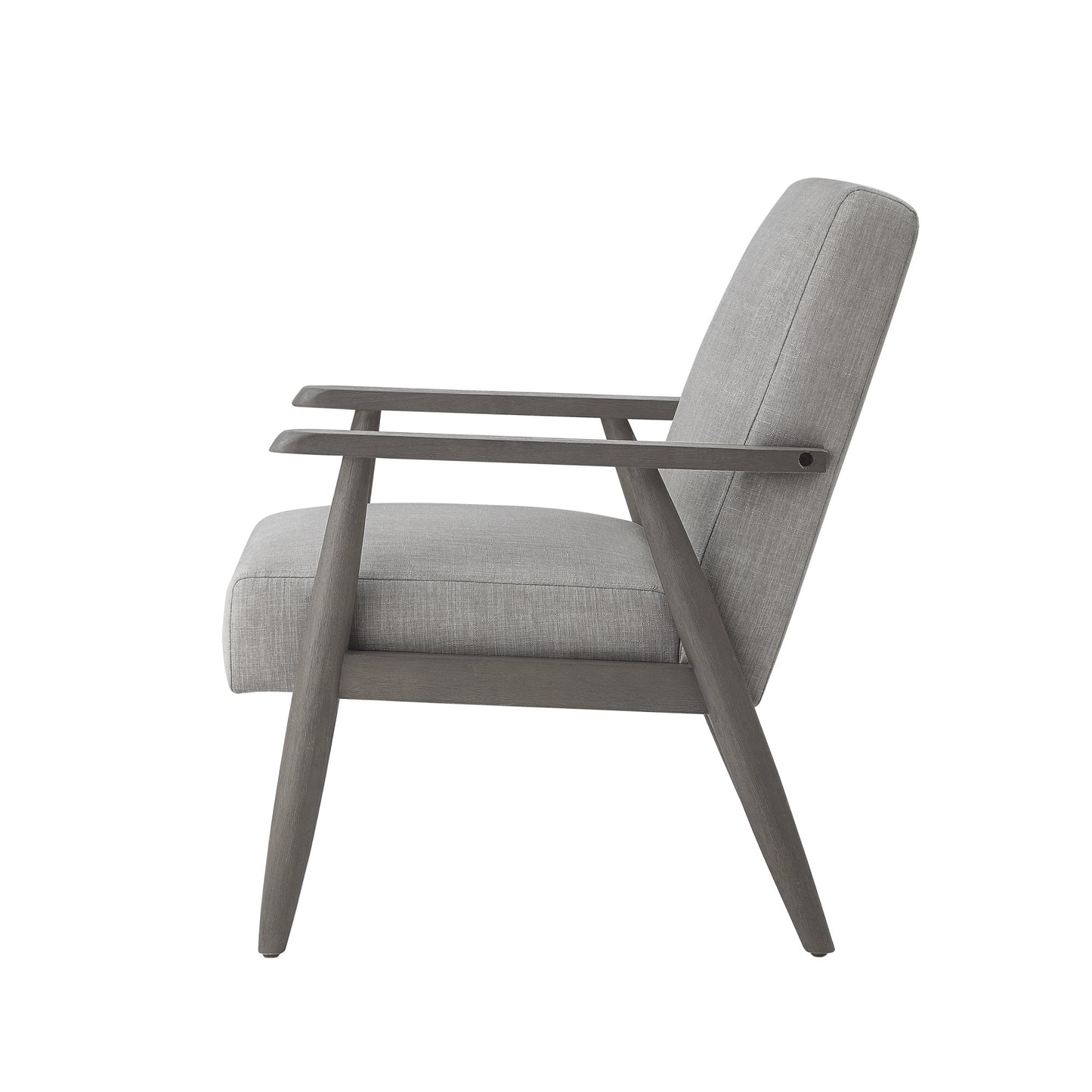 30" Gray And Black Linen Arm Chair