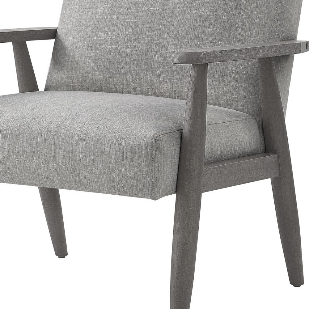 30" Gray And Black Linen Arm Chair