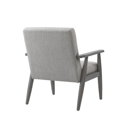 30" Gray And Black Linen Arm Chair