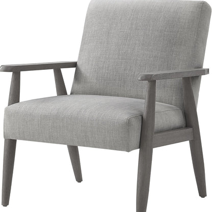 30" Gray And Black Linen Arm Chair