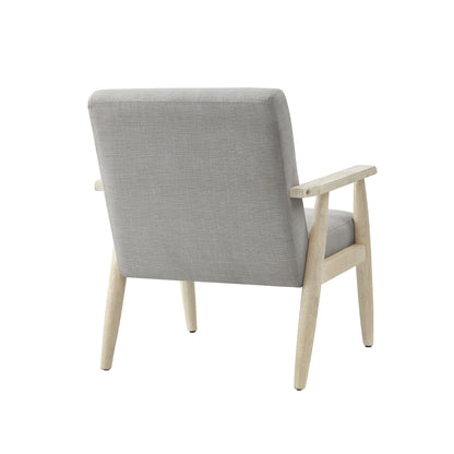 30" Gray And Black Linen Arm Chair