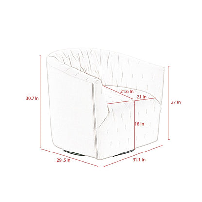 31" Lilac And Black Velvet Tufted Swivel Barrel Chair