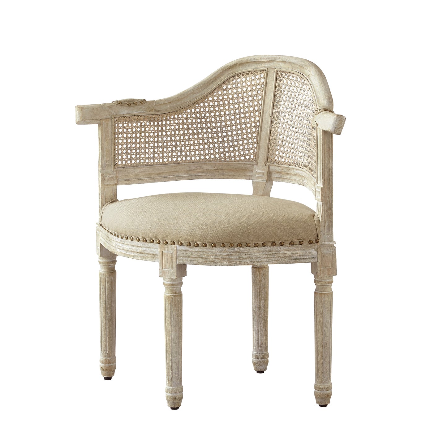 24" Beige Linen Arm Chair