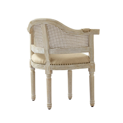 24" Beige Linen Arm Chair