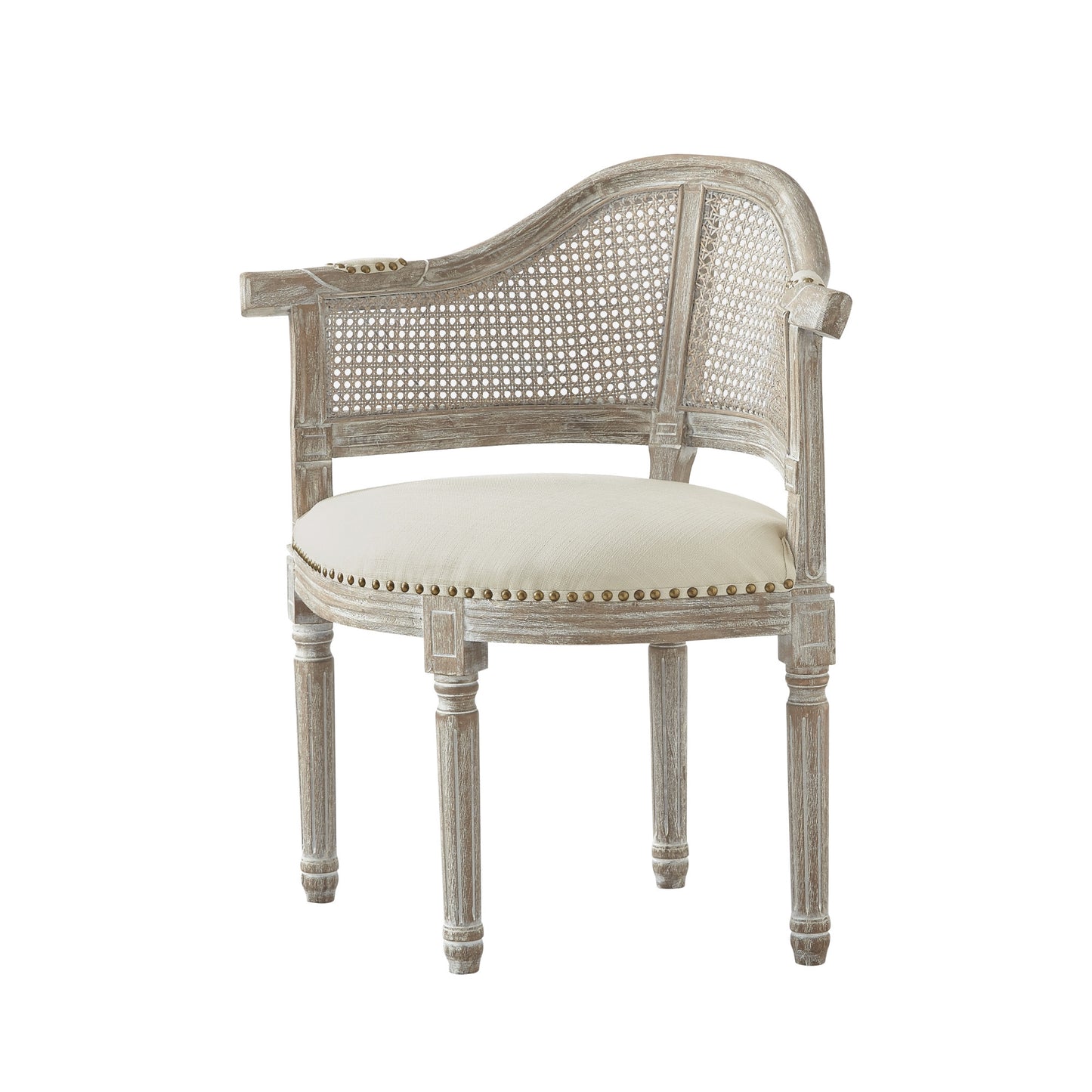 24" Beige Linen Arm Chair