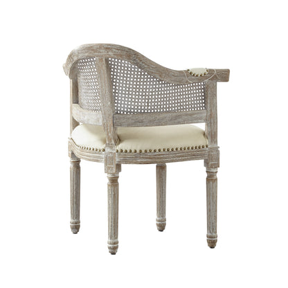 24" Beige Linen Arm Chair