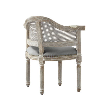 24" Beige Linen Arm Chair