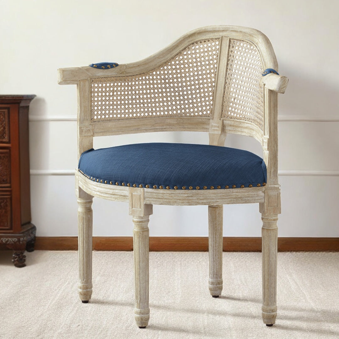 24" Beige Linen Arm Chair