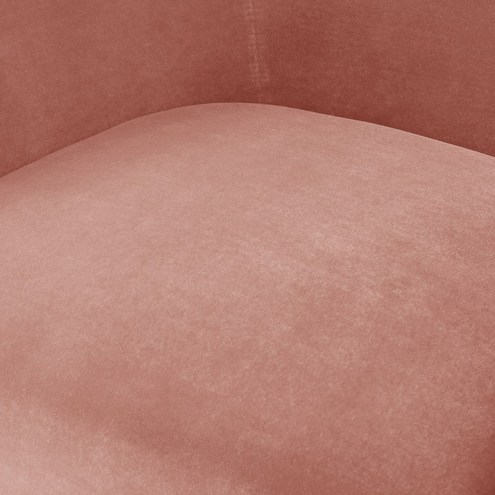 31" Blush And Gold Velvet Barrel Chair