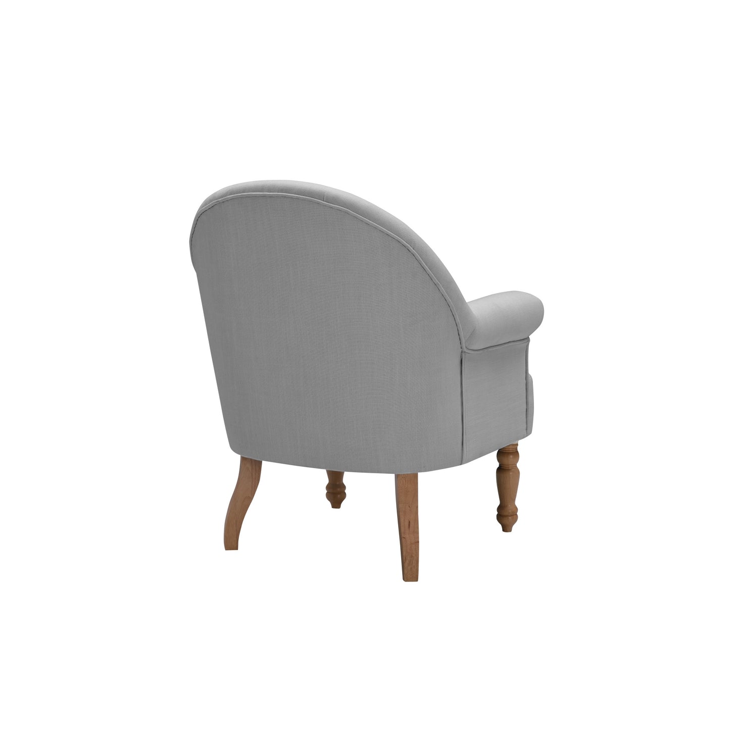 33" Pale Beige And Brown Linen Arm Chair