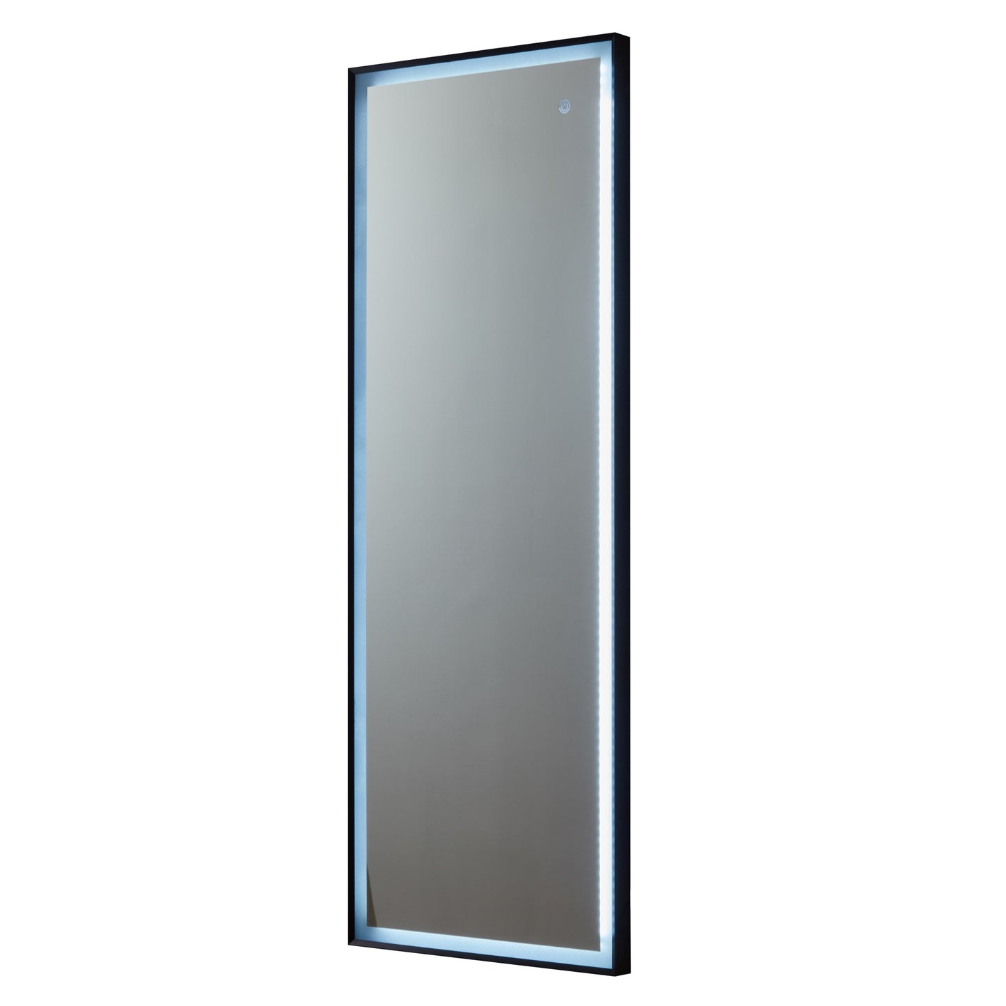 53" Black Lighted Metal Framed Accent Mirror