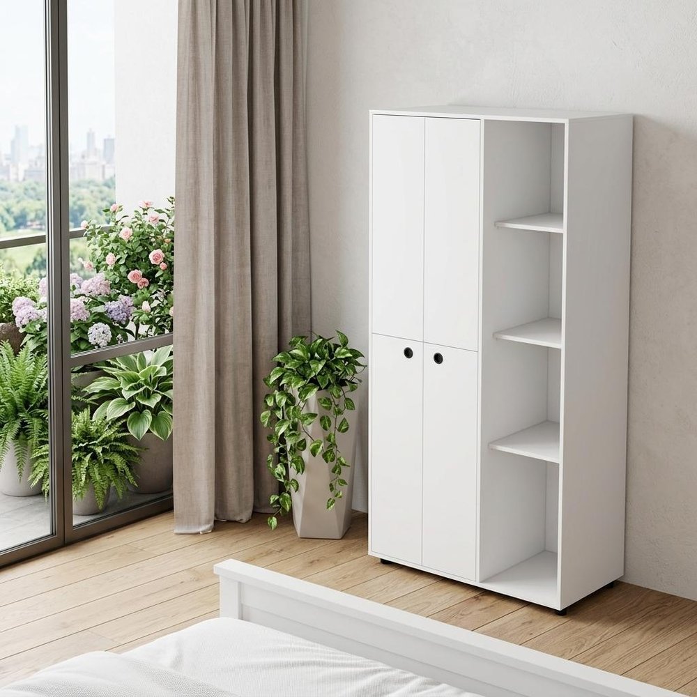 35" White Wood Single Drawer Dresser
