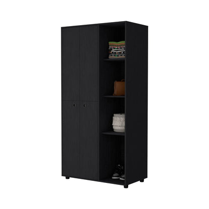 35" Black Wood Single Drawer Dresser
