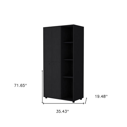 35" Black Wood Single Drawer Dresser