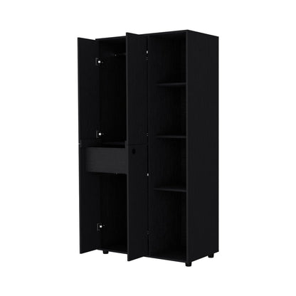 35" Black Wood Single Drawer Dresser