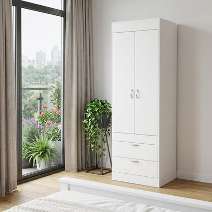 23" White Two Drawer Dresser