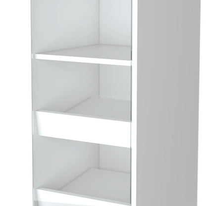 White Rolling Bar Cart With Wine Storage